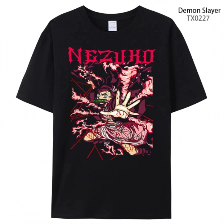 Demon Slayer Kimets Anime peripheral printed pure cotton T-shirt from S to 4XL