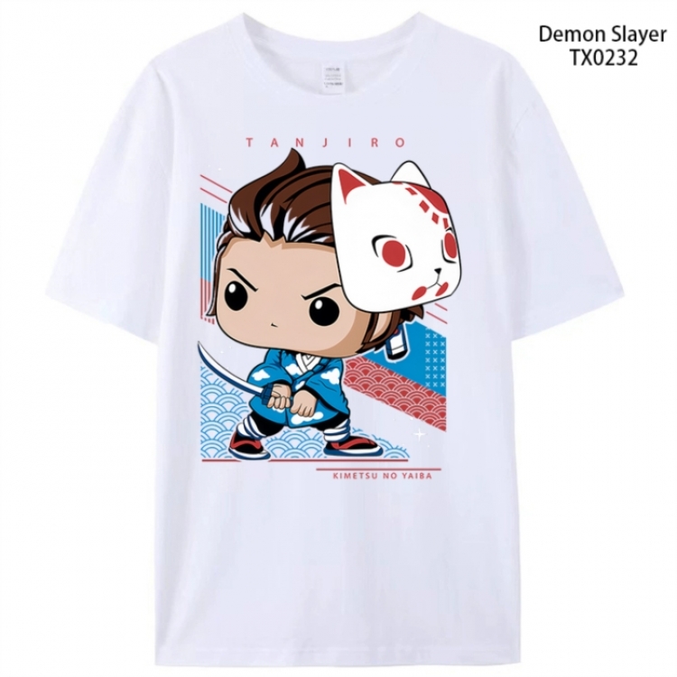 Demon Slayer Kimets Anime peripheral printed pure cotton T-shirt from S to 4XL
