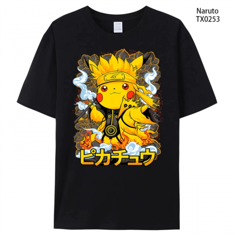 Naruto Anime peripheral printed pure cotton T-shirt from S to 4XL