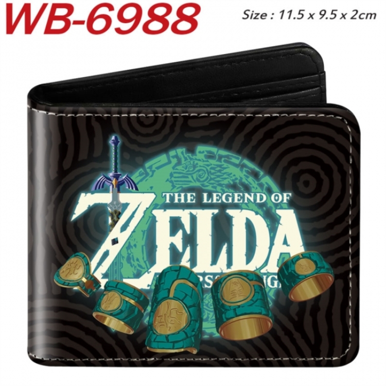 The Legend of Zelda Animation color PU leather half fold wallet 11.5X9X2CM