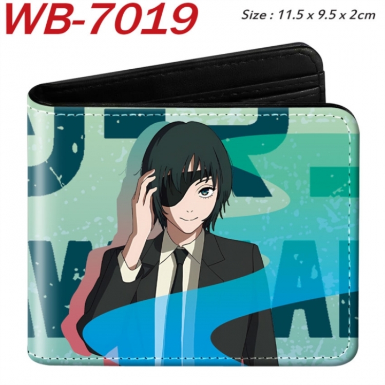 Chainsaw man Animation color PU leather half fold wallet 11.5X9X2CM