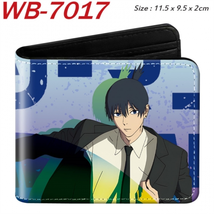 Chainsaw man Animation color PU leather half fold wallet 11.5X9X2CM