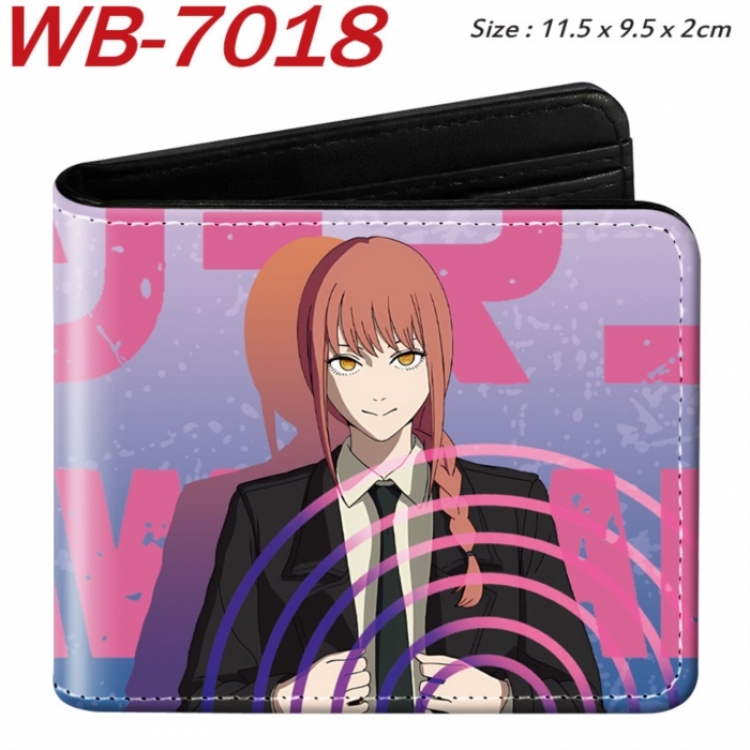 Chainsaw man Animation color PU leather half fold wallet 11.5X9X2CM