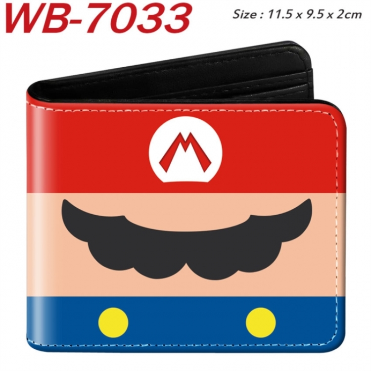 Super Mario Animation color PU leather half fold wallet 11.5X9X2CM