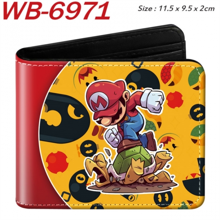 Super Mario Animation color PU leather half fold wallet 11.5X9X2CM