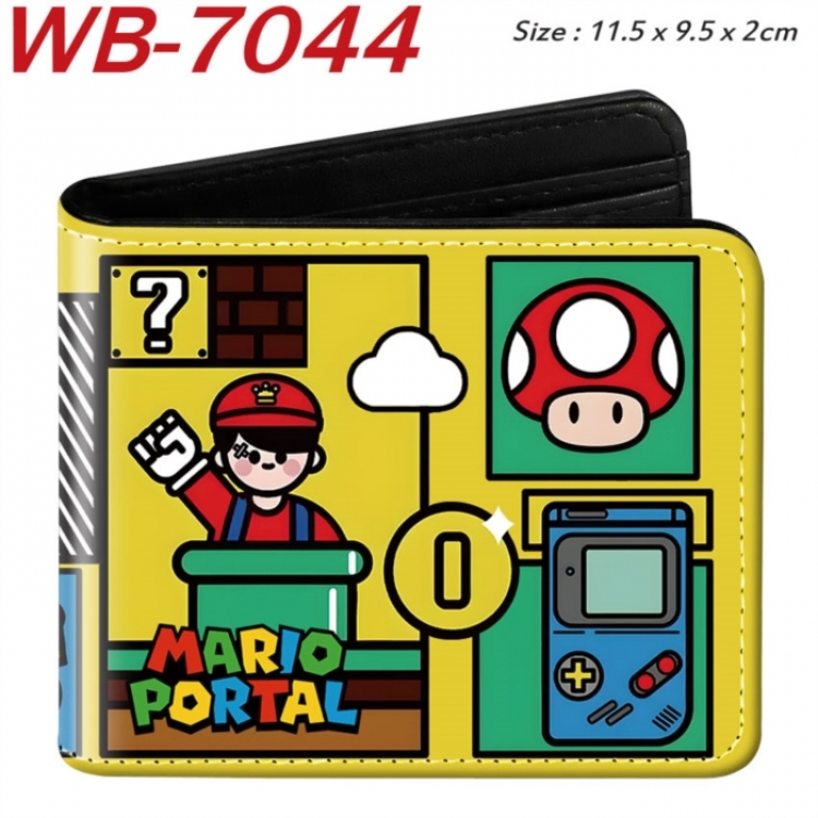 Super Mario Animation color PU leather half fold wallet 11.5X9X2CM
