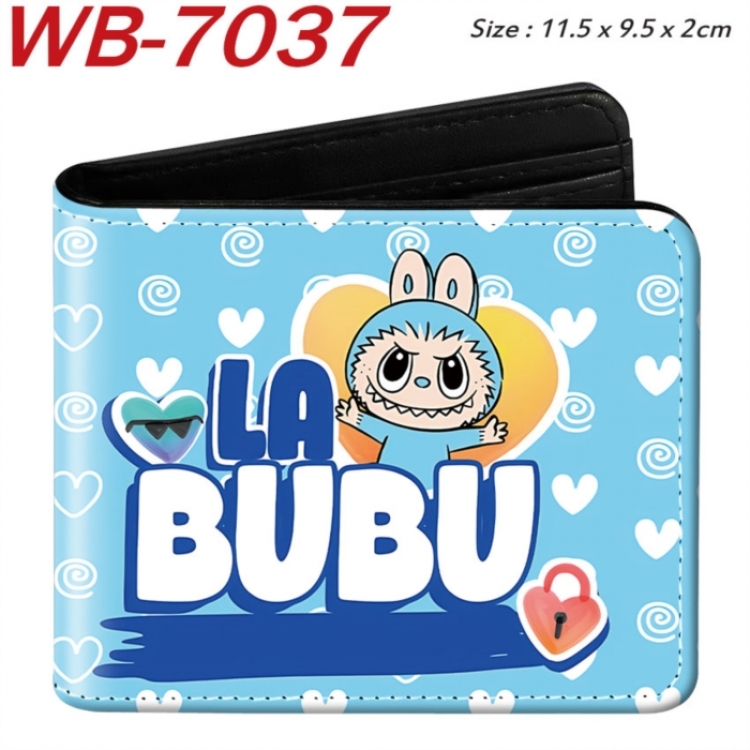 LABUBU Animation color PU leather half fold wallet 11.5X9X2CM