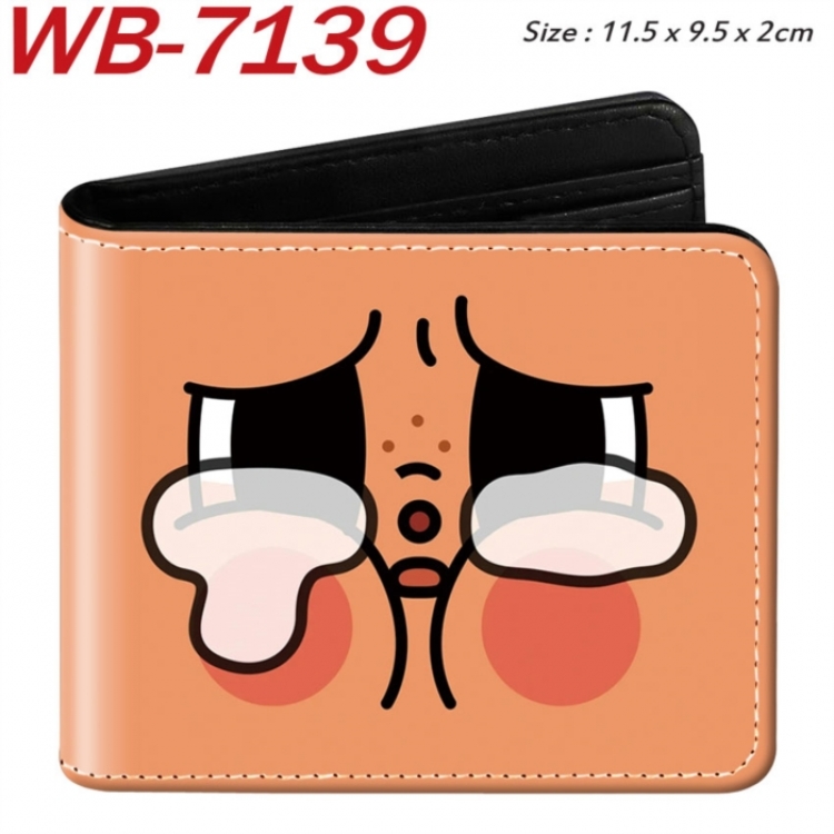 Cry Baby Animation color PU leather half fold wallet 11.5X9X2CM