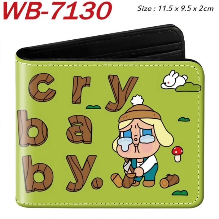 Cry Baby Animation color PU leather half fold wallet 11.5X9X2CM