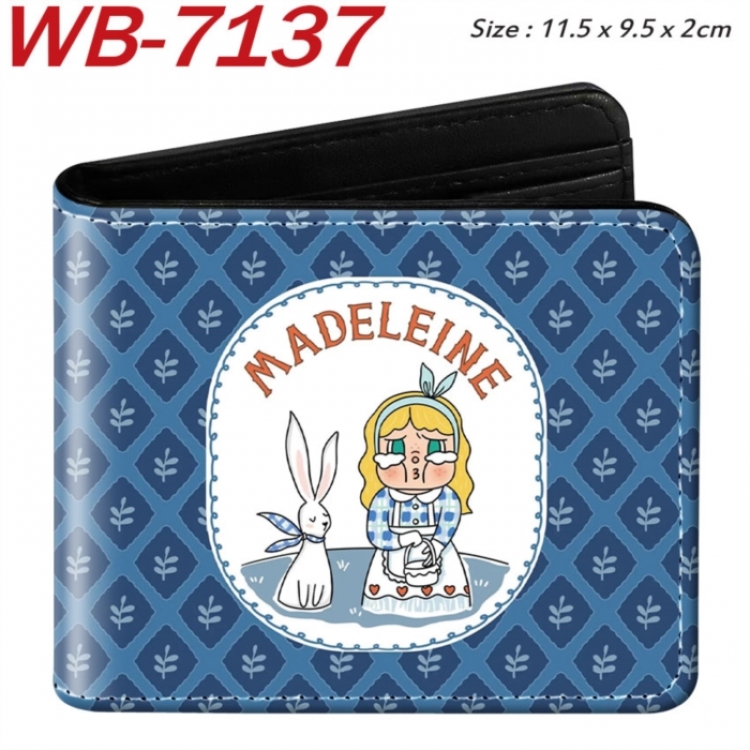 Cry Baby Animation color PU leather half fold wallet 11.5X9X2CM