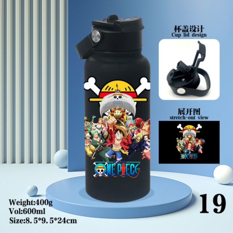 One Piece Anime peripheral new drink portable thermos cup 600ML