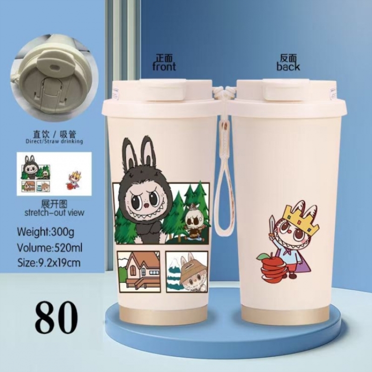 LABUBU Anime peripheral stainless steel coffee cup 520ML