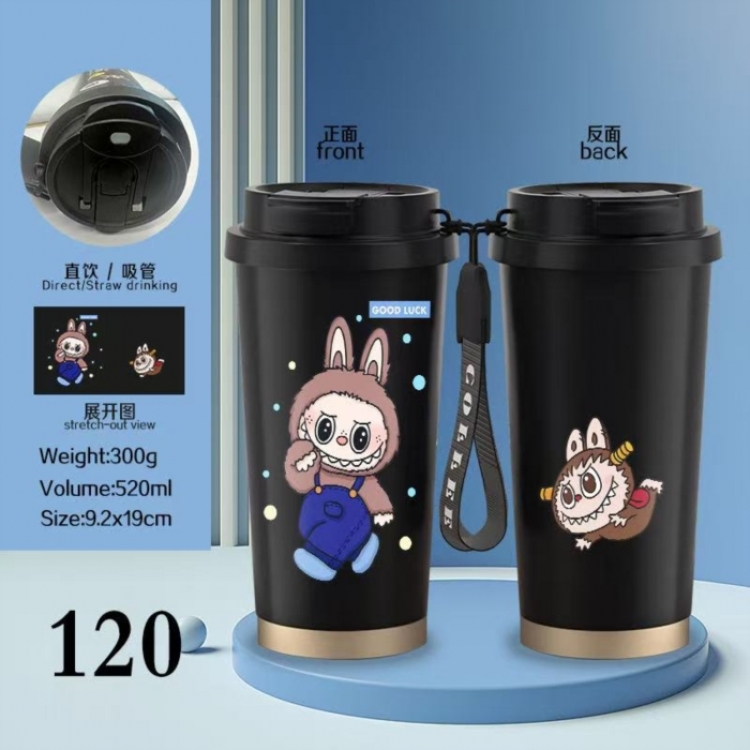 LABUBU Anime peripheral stainless steel coffee cup 520ML