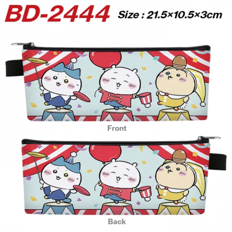 Chiikawa Anime PU Leather Zipper Pencil Case Stationery Box 21.5X10.5X3CM 