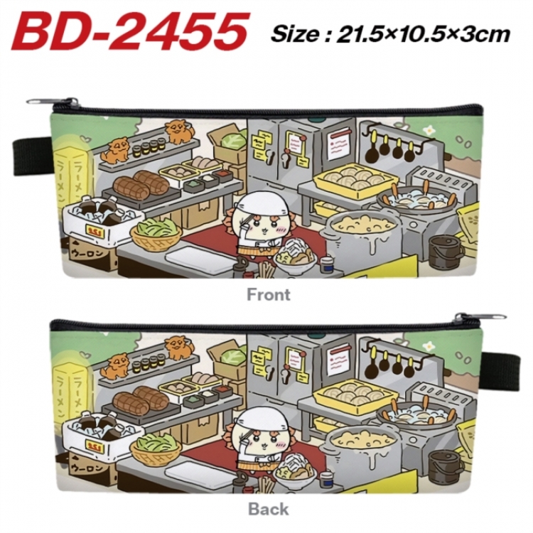 Chiikawa Anime PU Leather Zipper Pencil Case Stationery Box 21.5X10.5X3CM 