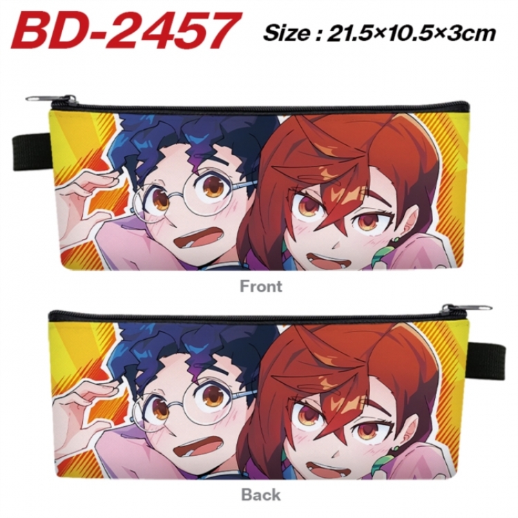Dandadan Anime PU Leather Zipper Pencil Case Stationery Box 21.5X10.5X3CM 