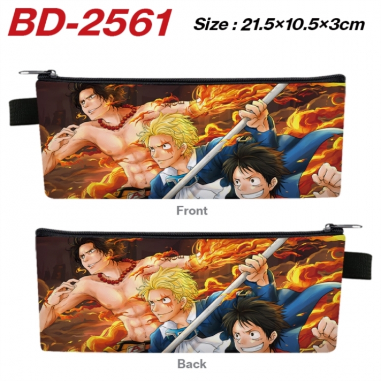 One Piece Anime PU Leather Zipper Pencil Case Stationery Box 21.5X10.5X3CM 