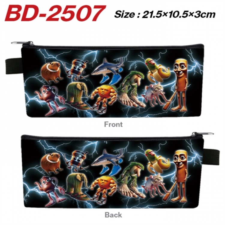The Classic of Mountains and Rivers Anime PU Leather Zipper Pencil Case Stationery Box 21.5X10.5X3CM 