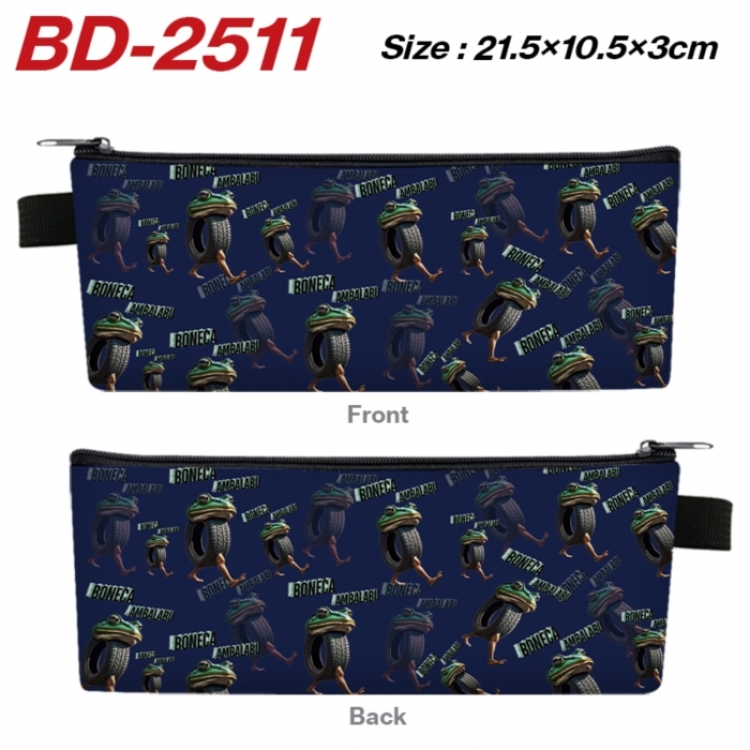 The Classic of Mountains and Rivers Anime PU Leather Zipper Pencil Case Stationery Box 21.5X10.5X3CM 
