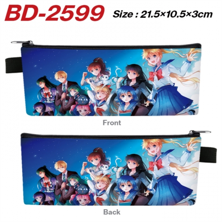 sailormoon Anime PU Leather Zipper Pencil Case Stationery Box 21.5X10.5X3CM 