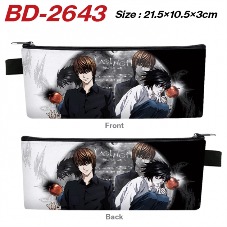 Death note Anime PU Leather Zipper Pencil Case Stationery Box 21.5X10.5X3CM 