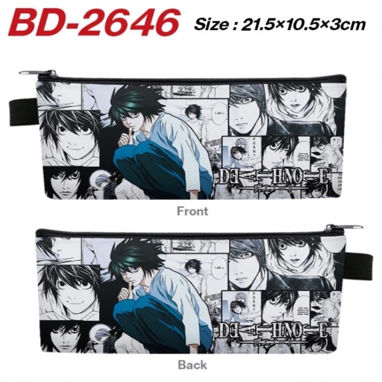 Death note Anime PU Leather Zipper Pencil Case Stationery Box 21.5X10.5X3CM 