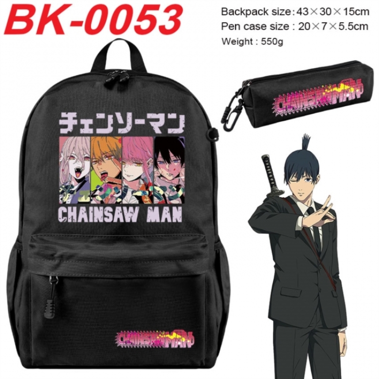 Chainsaw man Anime backpack pencil case set backpack 43X35X15CM