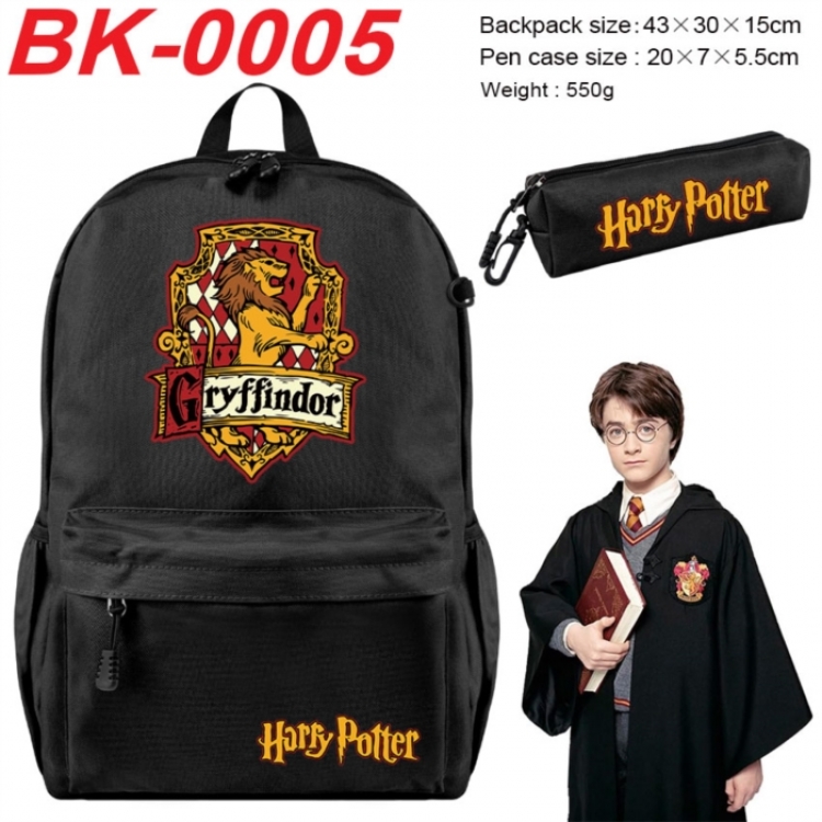 Harry Potter Anime backpack pencil case set backpack 43X35X15CM