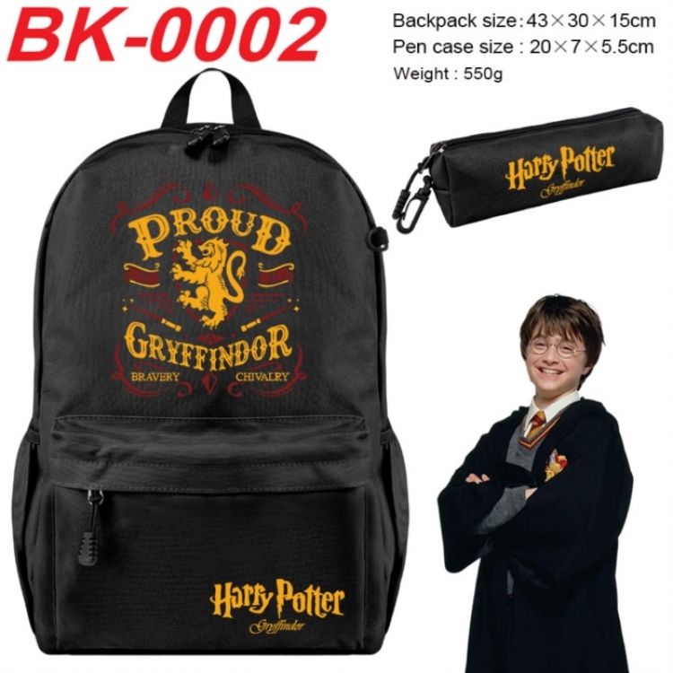 Harry Potter Anime backpack pencil case set backpack 43X35X15CM