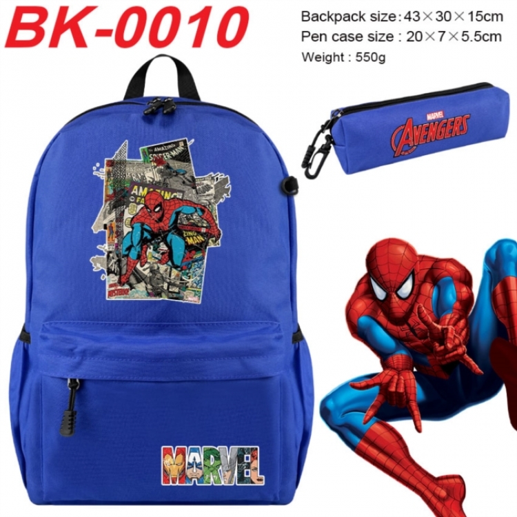 Marvel Anime backpack pencil case set backpack 43X35X15CM