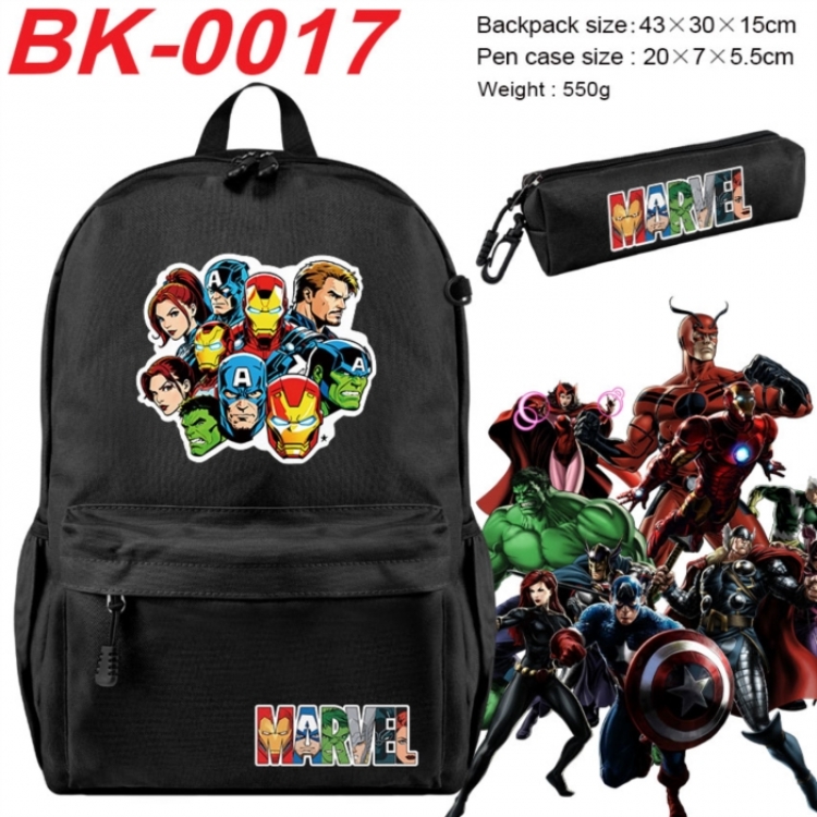 Marvel Anime backpack pencil case set backpack 43X35X15CM