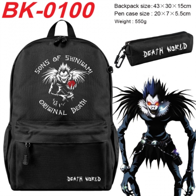 Death note Anime backpack pencil case set backpack 43X35X15CM