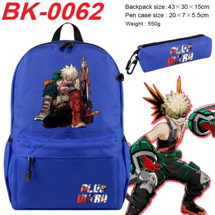 My Hero Academia Anime backpack pencil case set backpack 43X35X15CM