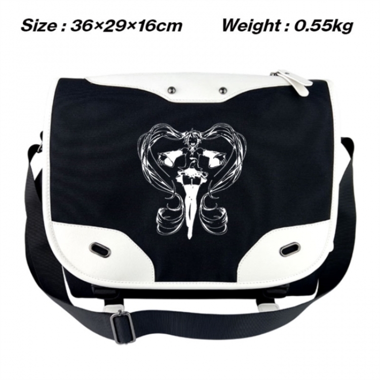 Hatsune Miku Black and white anime waterproof nylon shoulder messenger bag schoolbag 36X29X16CM