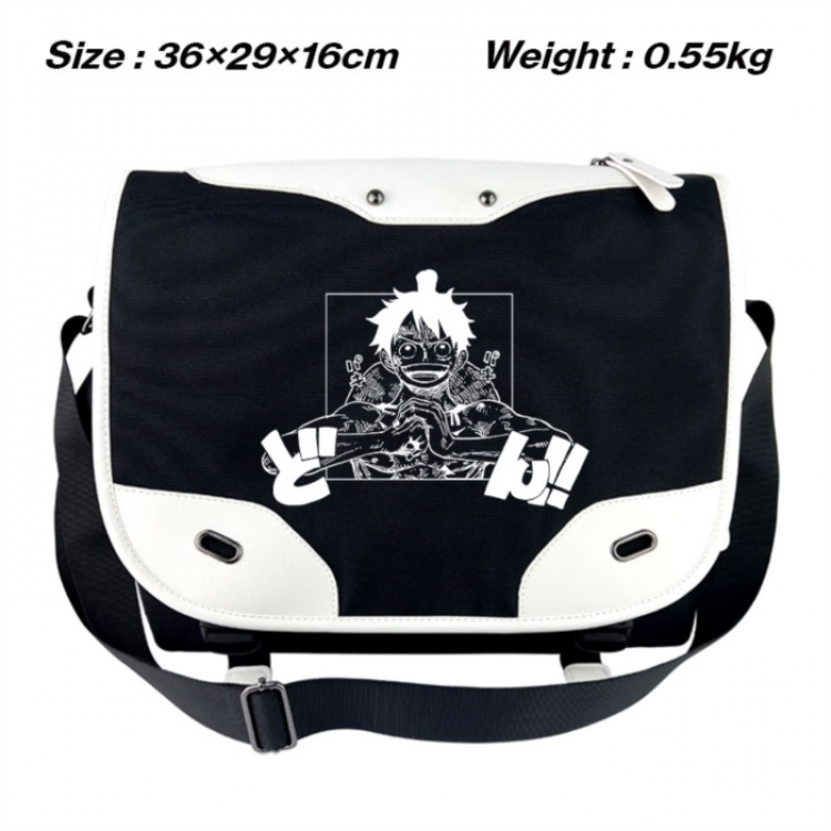 One Piece Black and white anime waterproof nylon shoulder messenger bag schoolbag 36X29X16CM