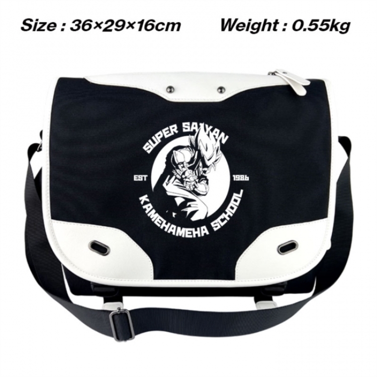 DRAGON BALL Black and white anime waterproof nylon shoulder messenger bag schoolbag 36X29X16CM
