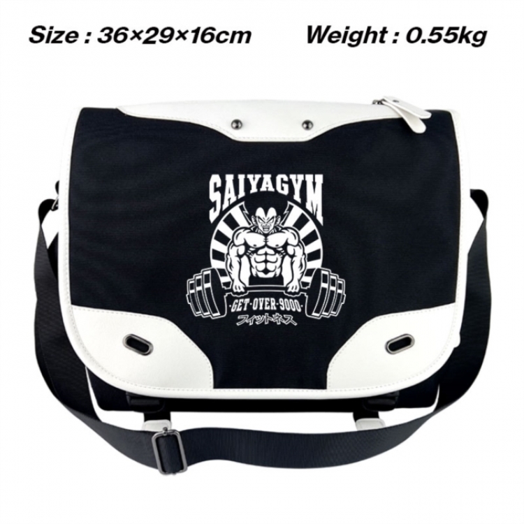 DRAGON BALL Black and white anime waterproof nylon shoulder messenger bag schoolbag 36X29X16CM