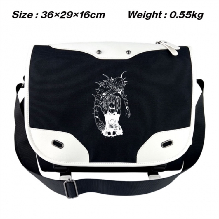 Death note Black and white anime waterproof nylon shoulder messenger bag schoolbag 36X29X16CM