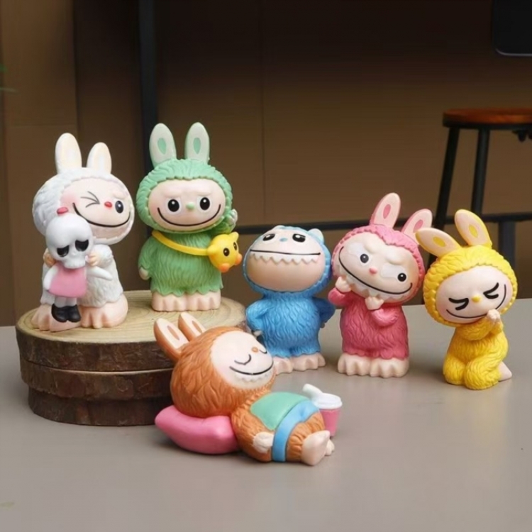LABUBU Bagged Figure Decoration Model 8cm a set of 6