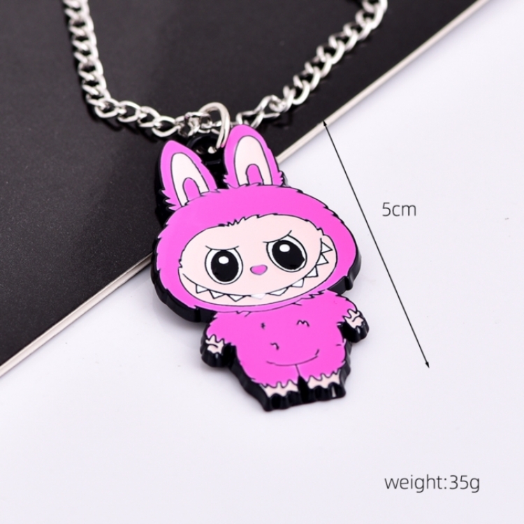LABUBU Anime cartoon metal necklace pendant price for 5 pcs 