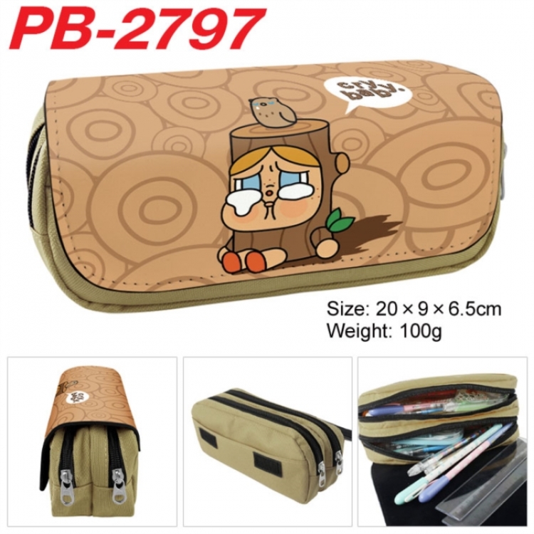 Cry Baby Anime double-layer pu leather printing pencil case 20x9x6.5cm