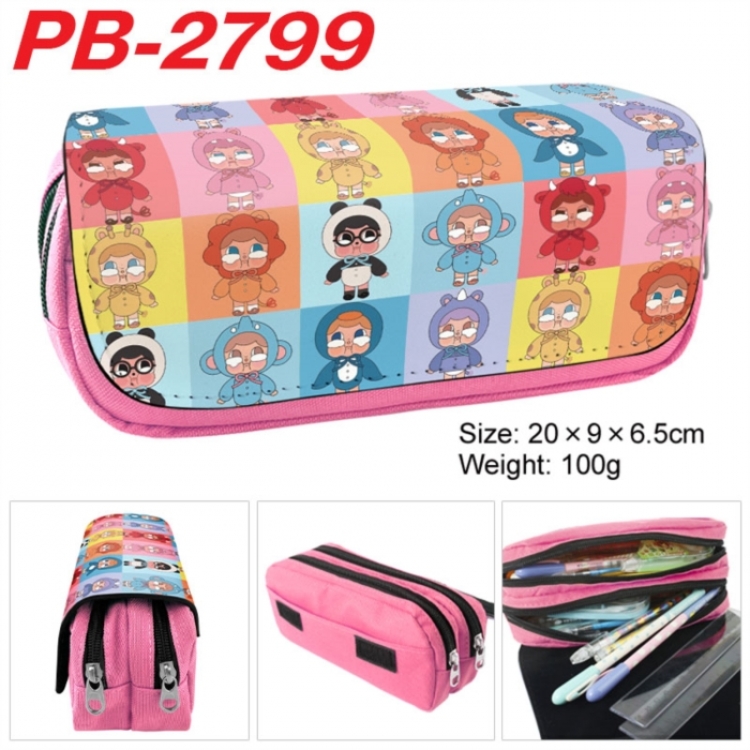 Cry Baby Anime double-layer pu leather printing pencil case 20x9x6.5cm