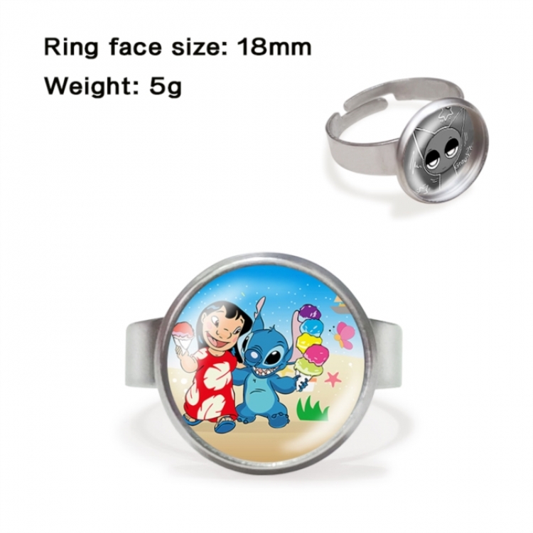 Lilo & Stitch Anime peripheral gemstone ring price for 5 pcs