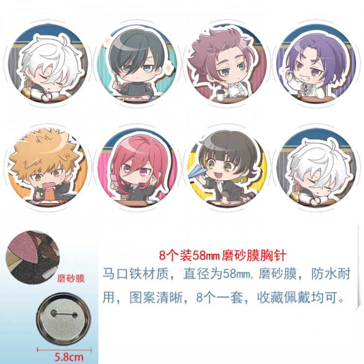 BLUE LOCK  Anime round scrub film brooch badge 58MM a set of 8