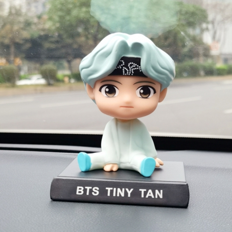 BTS Anime shaking head car phone holder boxed small figurine ornament about 13CM 0.15KG
