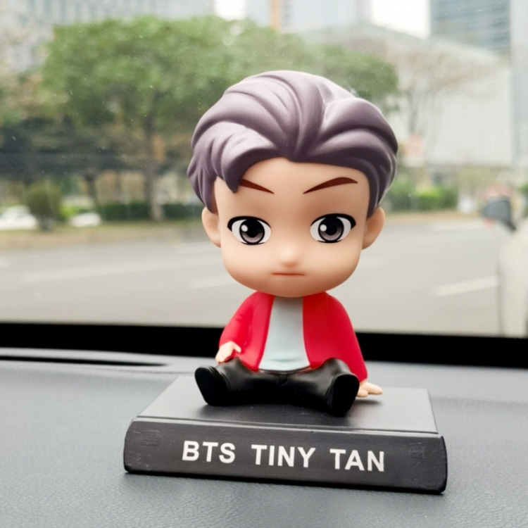 BTS Anime shaking head car phone holder boxed small figurine ornament about 13CM 0.15KG