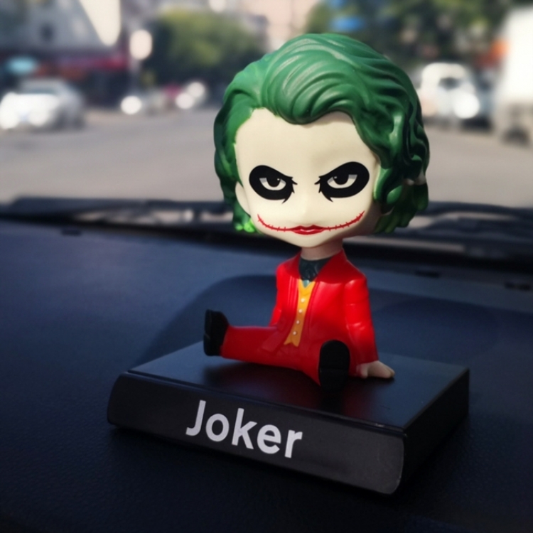 Joker  Anime shaking head car phone holder boxed small figurine ornament about 13CM 0.15KG