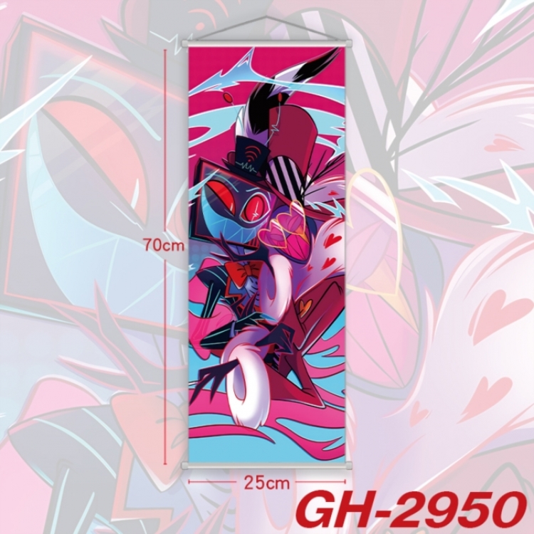 Hazbin Hotel Plastic Rod Cloth Small Hanging Canvas Painting Wall Scroll 25x70cm price for 5 pcs