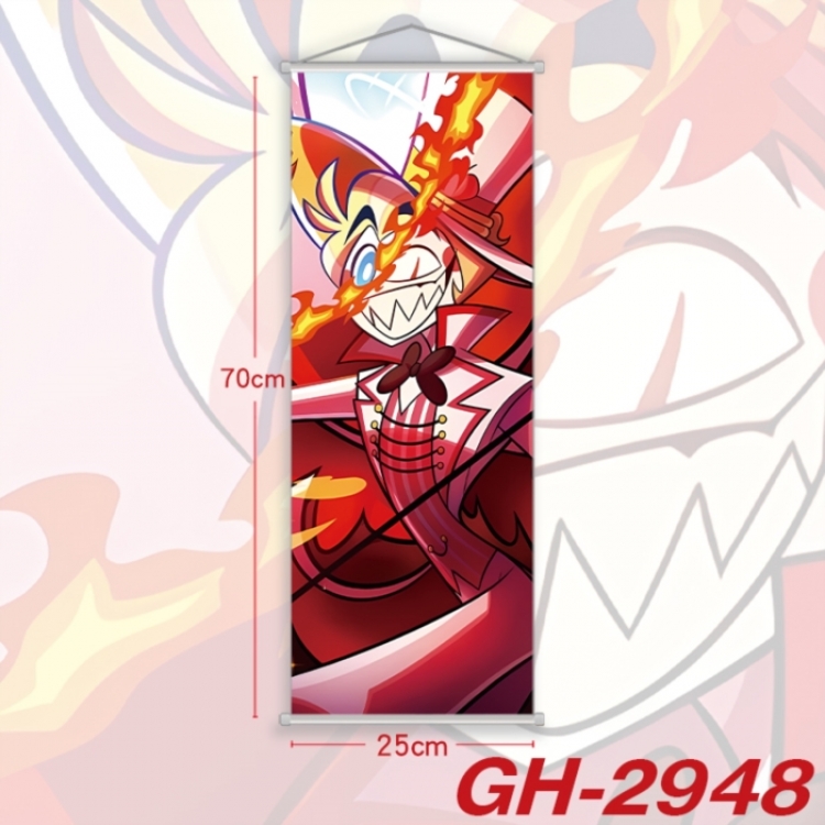 Hazbin Hotel Plastic Rod Cloth Small Hanging Canvas Painting Wall Scroll 25x70cm price for 5 pcs