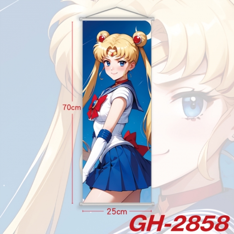  sailormoon Plastic Rod Cloth Small Hanging Canvas Painting Wall Scroll 25x70cm price for 5 pcs